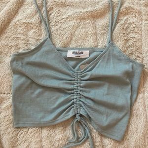 drawstring butterfly crop top tank top